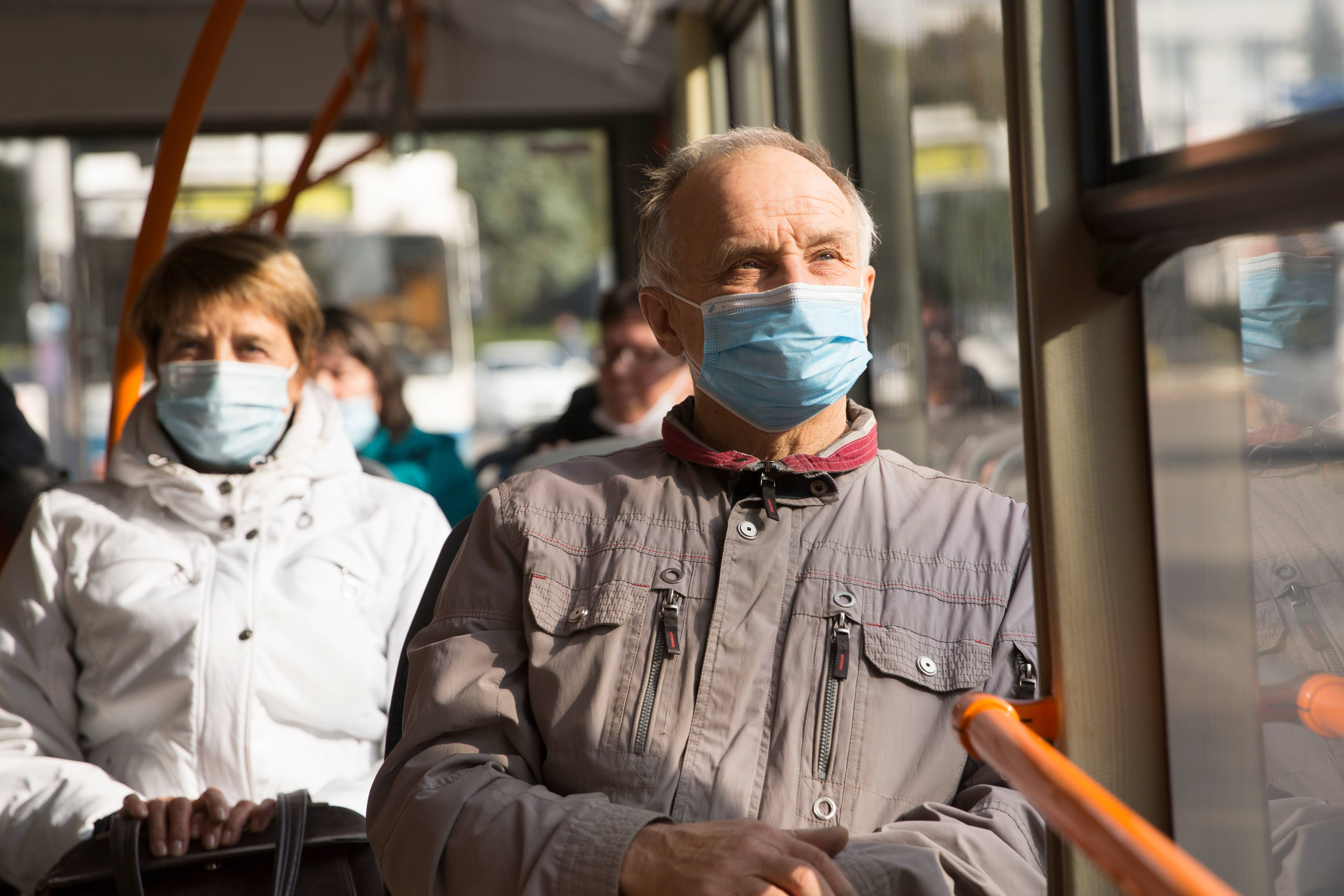 Covid Masks On Bus