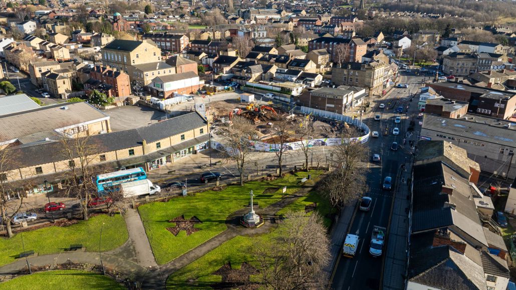 Heckmondwike Bus Station Construction Drone Feb 25 4