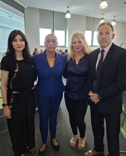 From left, Kelly Munro-Fawcett, Alison Lowe OBE, Mechelle Lewis and Lee Berry.